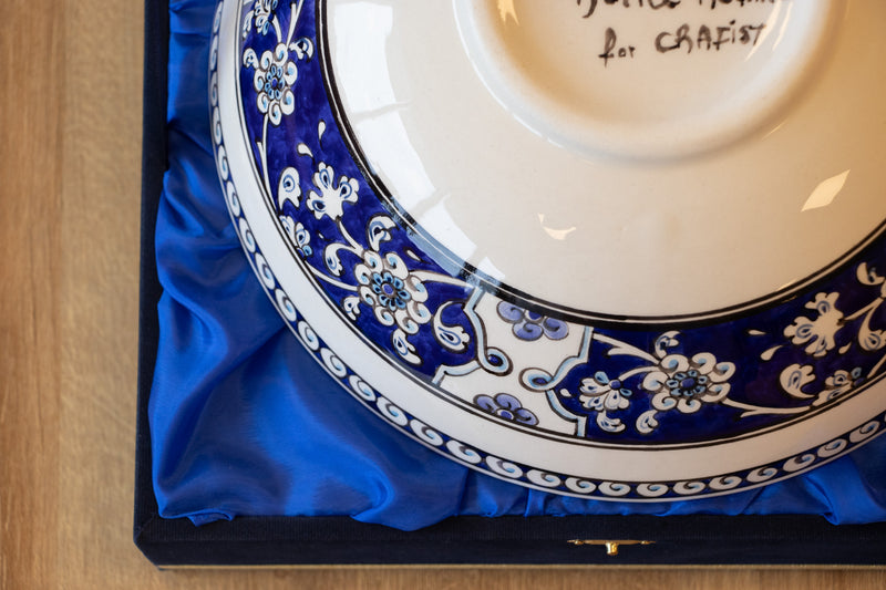 Baba Nakkash 25 cm Handmade Turkish Ceramic Bowl – Iznik Tile Design