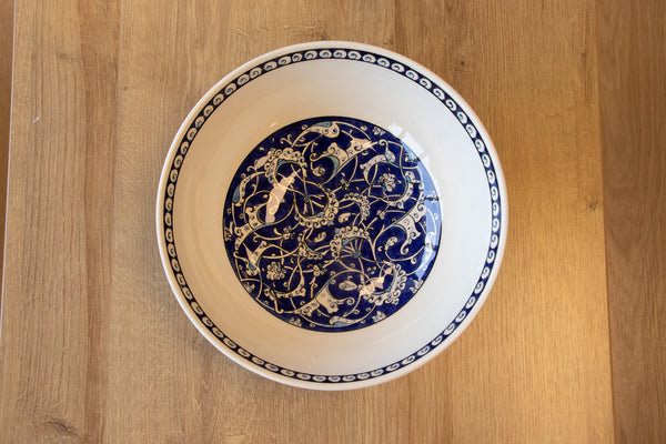 Baba Nakkash 25 cm Handmade Turkish Ceramic Bowl – Iznik Tile Design