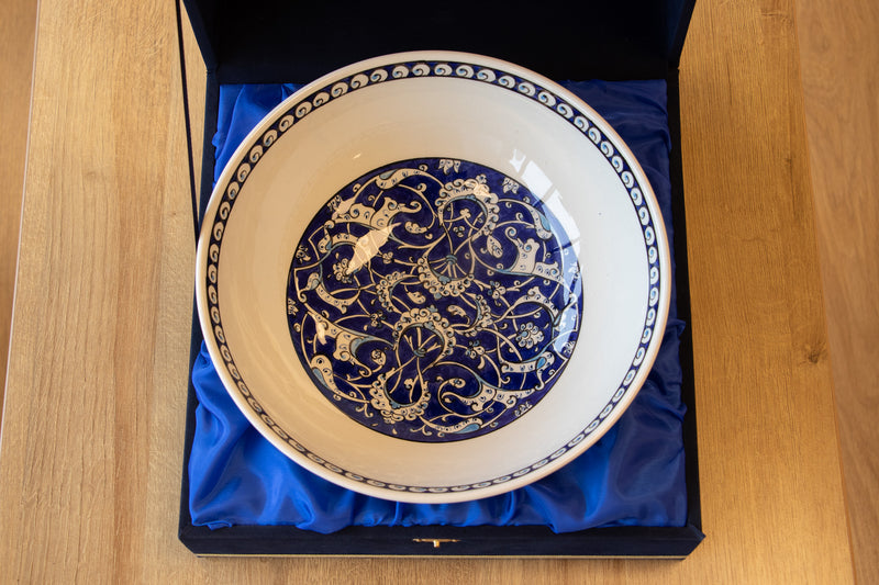 Baba Nakkash 25 cm Handmade Turkish Ceramic Bowl – Iznik Tile Design