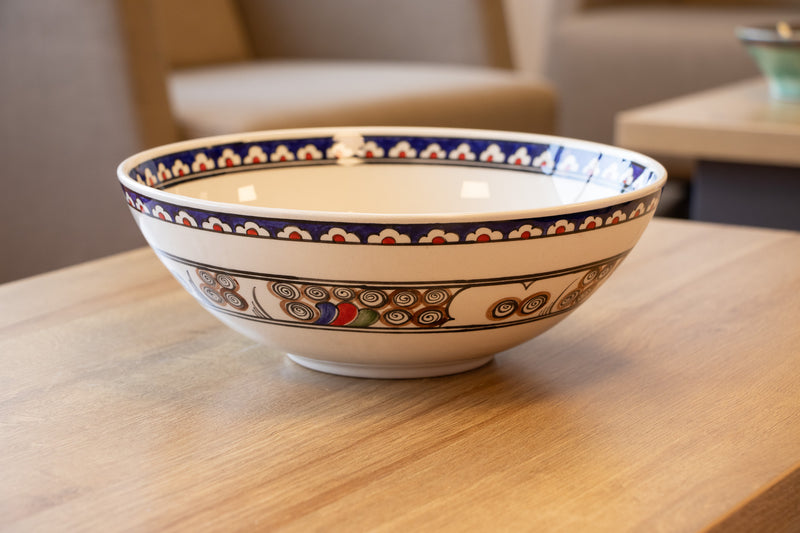 British Museum 25 cm Handmade Turkish Ceramic Bowl – Iznik Tile Design