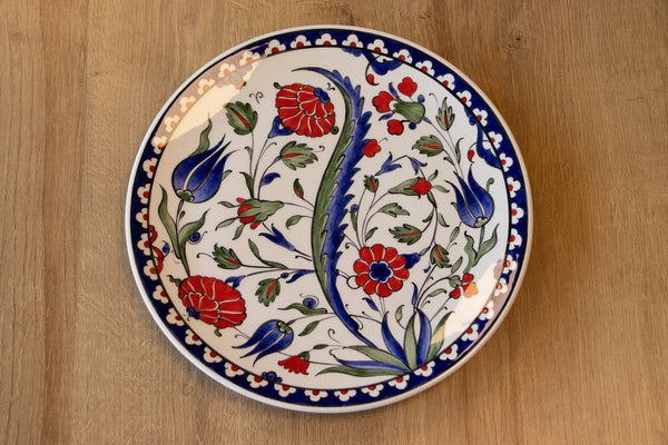 British Museum 25 cm Handmade Turkish Ceramic Plate – Iznik Tile Design