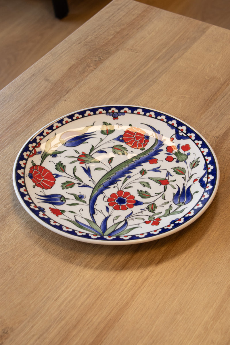 British Museum 25 cm Handmade Turkish Ceramic Plate – Iznik Tile Design