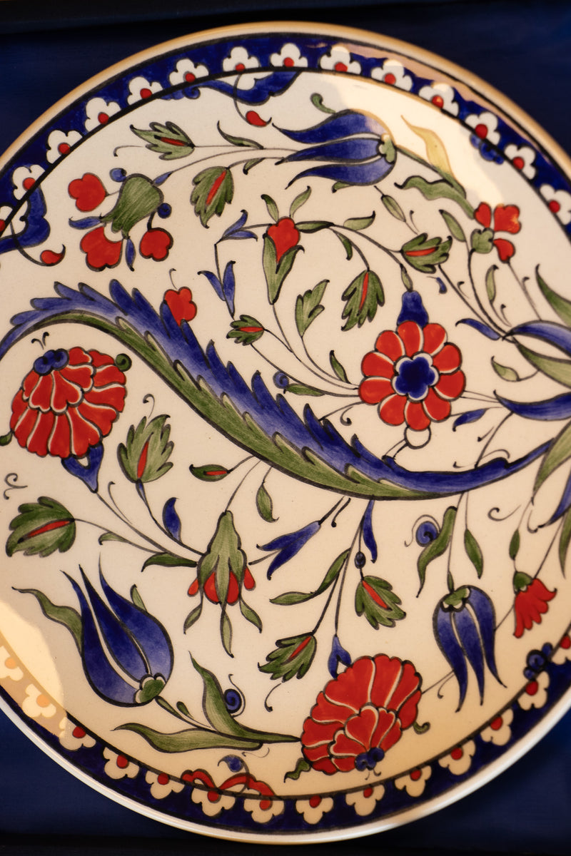 British Museum 25 cm Handmade Turkish Ceramic Plate – Iznik Tile Design