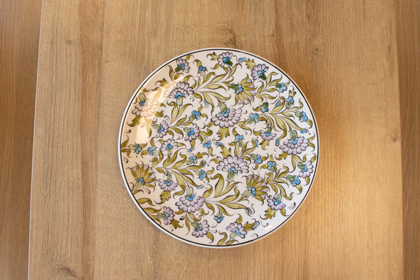 Damascus 25 cm Handmade Turkish Ceramic Plate – Iznik Tile Design