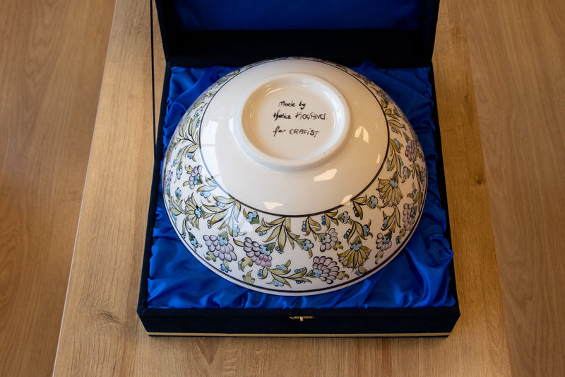 Damascus 30 cm Handmade Turkish Ceramic Bowl – Iznik Tile Design