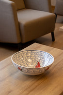 Golden Horn 25 cm Handmade Turkish Ceramic Bowl – Iznik Tile Design