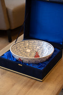 Golden Horn 25 cm Handmade Turkish Ceramic Bowl – Iznik Tile Design