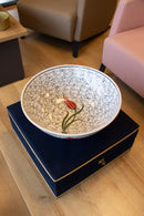 Golden Horn 30 cm Handmade Turkish Ceramic Bowl – Iznik Tile Design