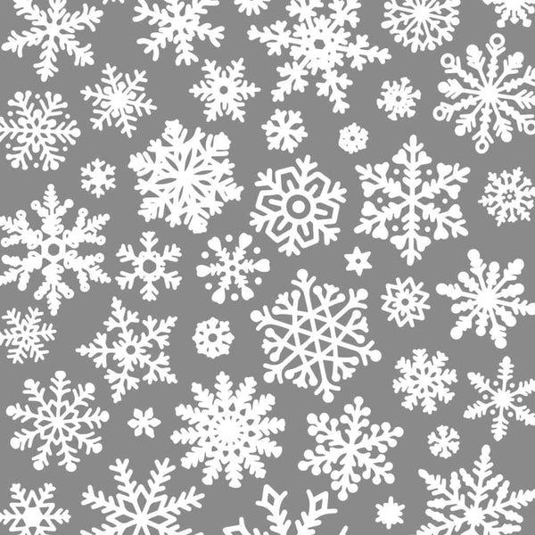 Snow Flake White Transfer Decal - 19 x 13 inch