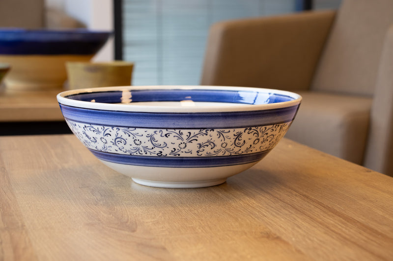Voyage of Birds 25 cm Handmade Turkish Ceramic Bowl – Iznik Tile Design
