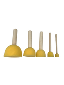 Wooden handle sponge brush set - 5pcs